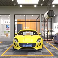 Fengjiaban Auto Quick Repair Maintenance Center With Yellow Blue Cars And Modern Building Facade