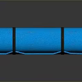 Blue Rolled Yoga Mat With Brown Straps For Exercise And Fitness