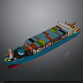 Modern Container Ship With Colorful Cargo Containers And Blue Hull For Maritime Transport