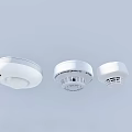 White Ceiling Mounted Fire Safety Devices with Smoke Detection Sensors and Alarm Indicators