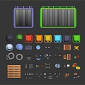 Various Colored Recycling Bins And Household Waste Sorting Items Including Plastics And Food Scraps