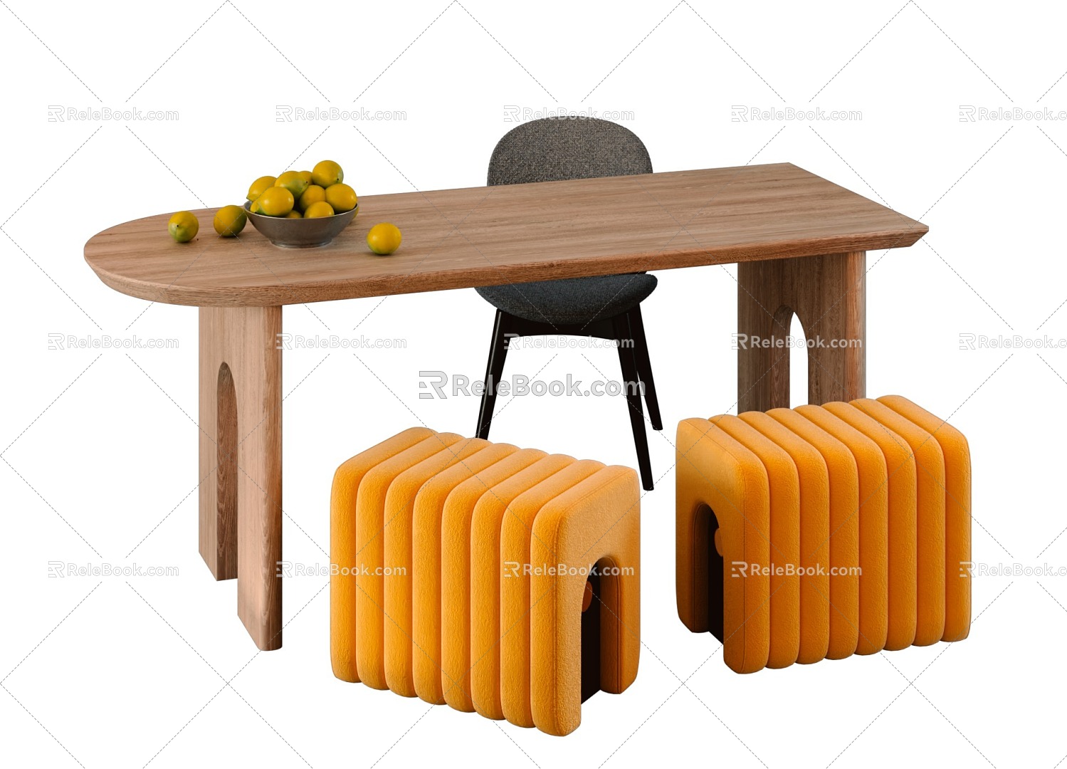 Dining table and chair combination 3d model