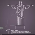 Lighting Combination Featuring Neon Christ the Redeemer Statue Design With USB Charging And Touch Switch