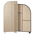 Woven Grid Panel Components With Neutral Tone And Brown Frames For Decorative Partition Use 3d model