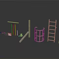 Essential Industrial Construction Components Including Metal Ladders Railings Poles And Tools
