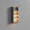 Modern Wall Lamp with Three Illuminated Layers Mounted on Gray Wall 3d model