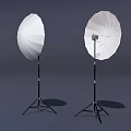 Studio White Umbrella Photography Lighting Kit With Black Tripod Stands 3d model