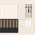 Modern Wardrobe Designs With White Black Wooden Panels Glass Doors Mirrors And Drawers For Storage