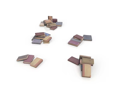 Retro Style Book Wreck Book Book Pile Text Pile Paper Pile Scattered File Data Document 3d model