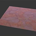Rustic Natural Floor Tile With Orange Gray Green Streaks Cracked Surface And Natural Texture