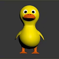 Bright Yellow Rubber Duck Toy With Orange Beak And Shiny Surface