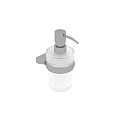 White Soap Dispenser For Daily Washing With Silver Pump And Mounting Bracket