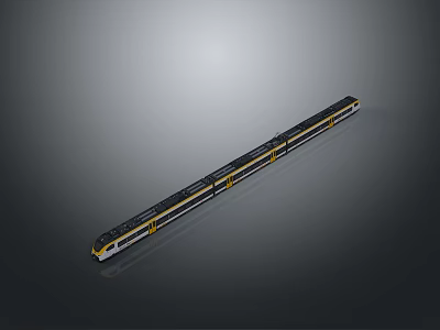 Long Modern Train With Multiple Connected Carriages Sleek Exterior And Aerodynamic Design 3d model