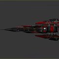 Futuristic Red And Black Spaceship With Sleek Aerodynamic Design And Propulsion Systems