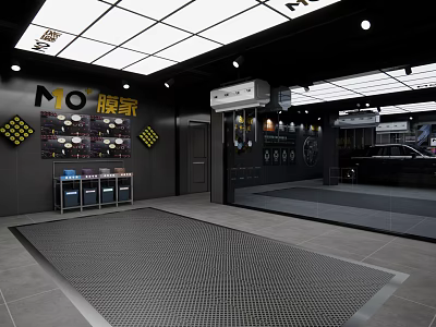 4S Car Dealership Showroom With Modern Interior And Vehicle Display Area 3d model