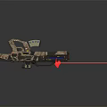 Futuristic Camouflage Weapon With Laser Scope Blue Light And Reflective Surface Design