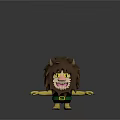 Furry Game Anime Character 3D Model With Brown Fur Yellow Eyes Horns And Claws