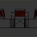 Modern Glass Top Dining Table Set With Six Red Chairs And Metal Legs