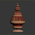 Exquisite Copper Sculpture Carving Featuring Intricate Patterns Spire Top And Layered Structure
