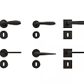 Modern Black Metal Door Handles With Various Lever Designs And Round Bases