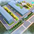 Garden Landscape Design With Football Field Track Green Spaces And Trees Around Buildings