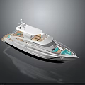 Sleek White Luxury Yacht Exterior Modern Design Wooden Deck Turquoise Accents