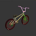 Yellow BMX Bicycle With High Handlebar Black Seat And Black Wheels Modern Design