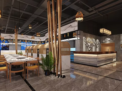New Chinese Hot Pot Shop 3d model