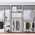 Modern Shelf Clothing Store Men's Shelf 3d model