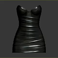 Stylish Black Dress With Shiny Pleated Fabric And Elegant Silhouette Design
