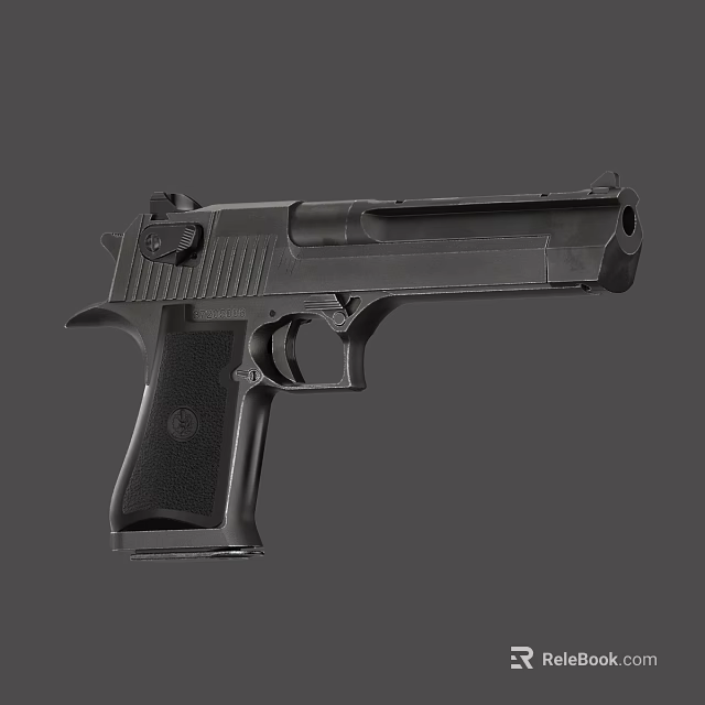 Black Semi Automatic Handgun With Classic Grip Barrel And Trigger Design 3d model