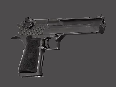 Black Semi Automatic Handgun With Classic Grip Barrel And Trigger Design 3d model