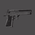 Black Semi Automatic Handgun With Classic Grip Barrel And Trigger Design 3d model
