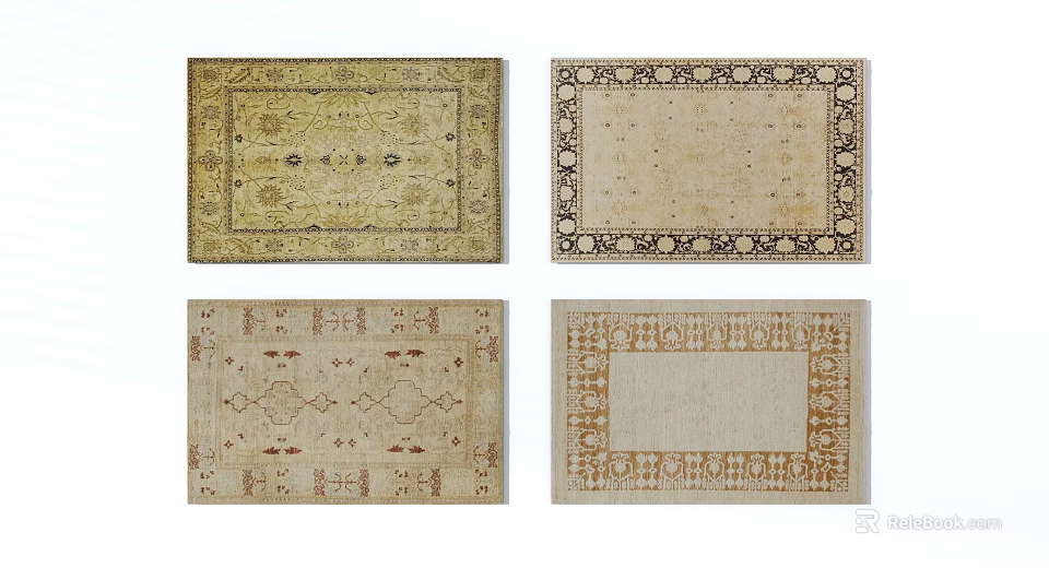 Square Rugs With Traditional Patterns And Classic Design Elements For Home Decor 3d model