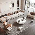 Modern sofa coffee table combination 3d model