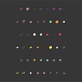 Multiple Colorful Pixel Style Game and Movie Characters with Various Designs