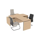 Modern Home Office Desk and Chair Set with Wooden Table and Ergonomic Chairs