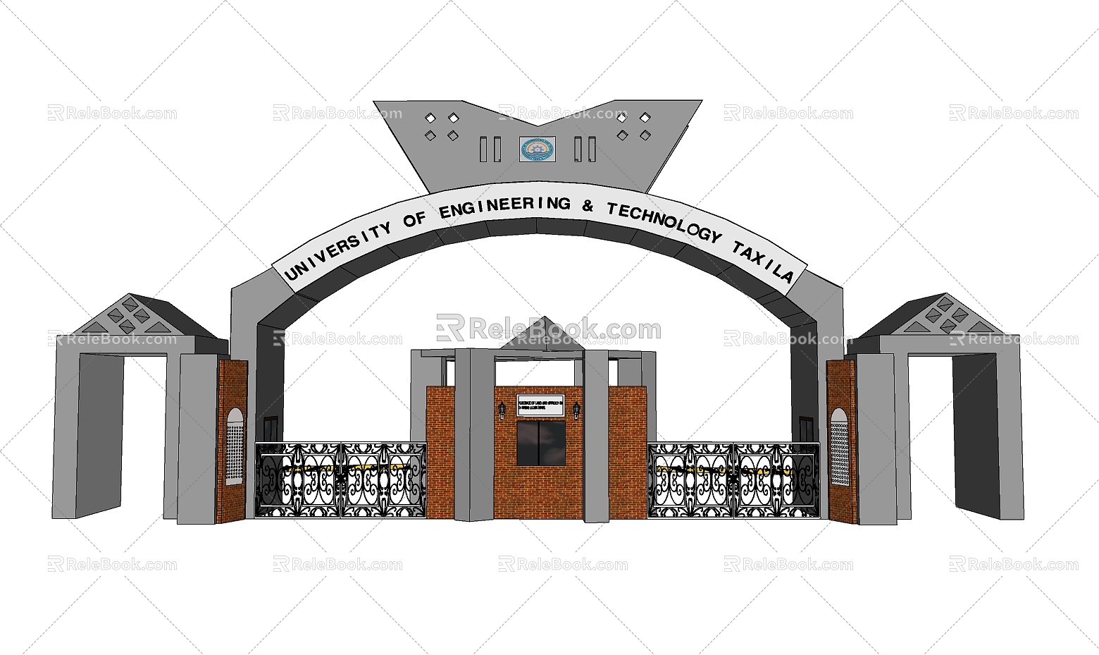 Modern Gate Factory Area School Gate Entrance 3d model