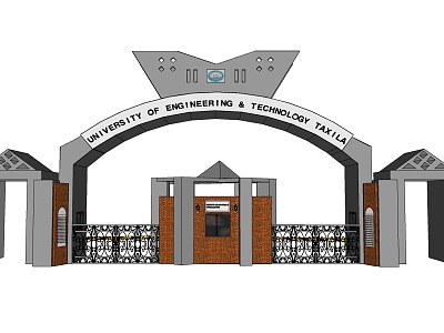 Modern Gate Factory Area School Gate Entrance 3d model