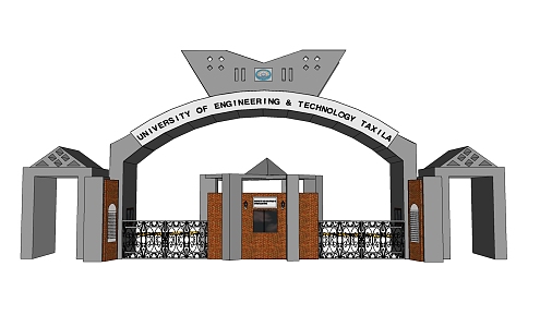 Modern Gate Factory Area School Gate Entrance 3d model