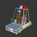 Blue Police Car Model With Red And Blue Emergency Lights Transparent Windshield And Brown Seats