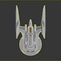 Futuristic Starship Model For Cosmic Exploration With Sleek Wings And Circular Hull