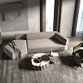 Sofa coffee table combination 3d model