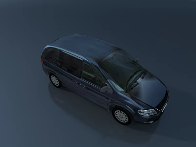 Dark Blue Car With Sleek MPV Design Shiny Exterior And Alloy Wheels 3d model