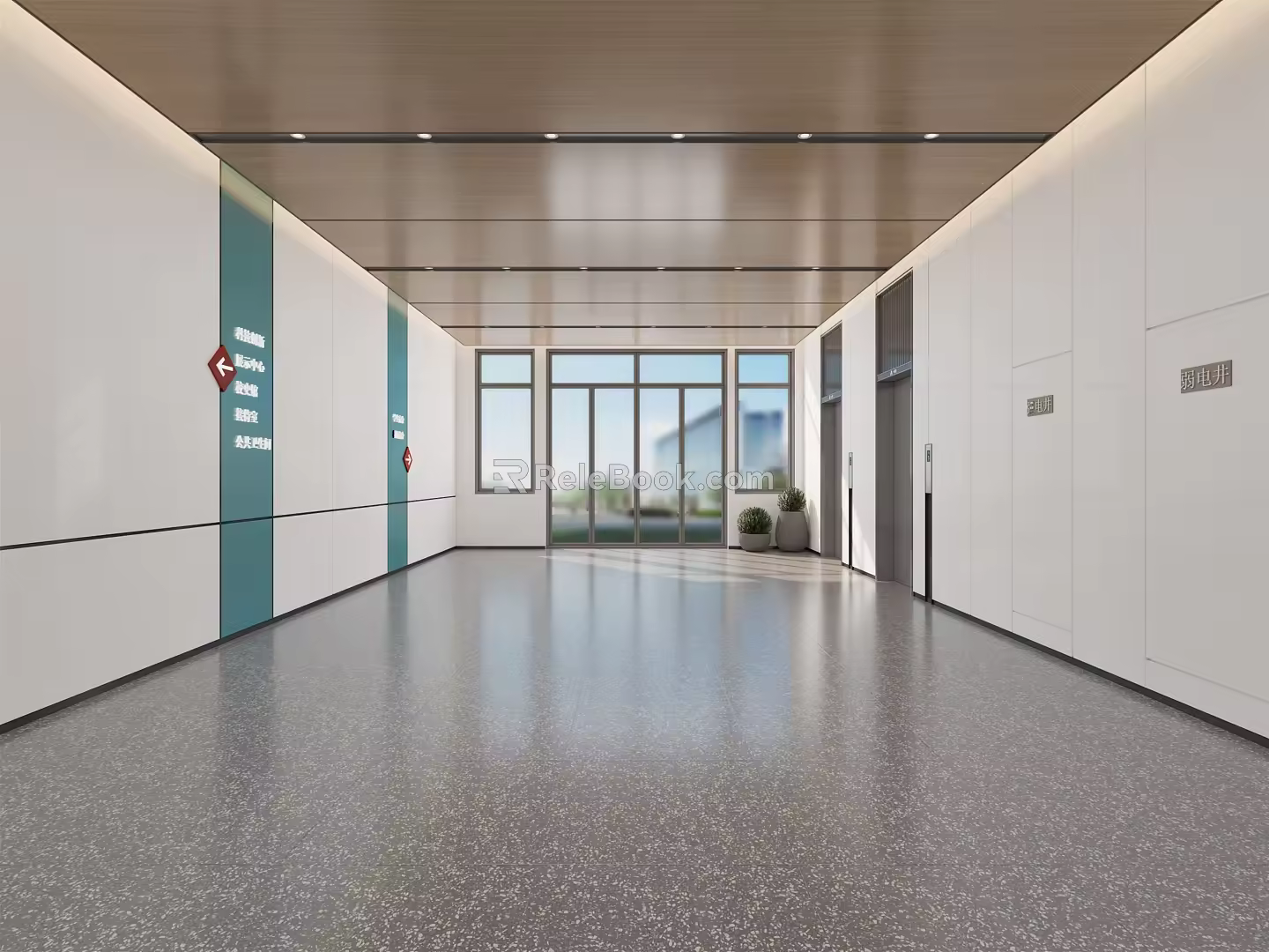 modern elevator hall elevator car 3d model