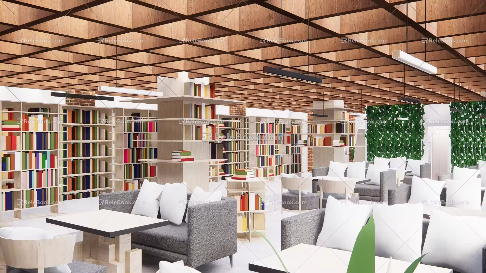 Library Tooling Books Bookshelf Book Bar Reading Room Magazines Reading Comics 3d model