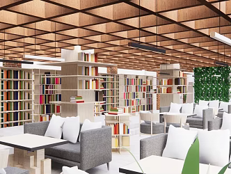 Library Tooling Bookshelf Book Bar Reading Room Magazines Reading Comics 3d model