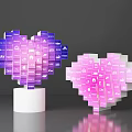 Colorful Heart Shaped Pixel Art Photo Spot With Icons And White Base