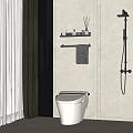 Modern toilet seat shower combination 3d model