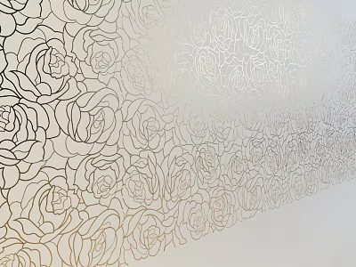 Intricate Carved Rose Pattern On Wall With Elegant Floral Design Details 3d model